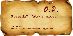 Olvasó Petróniusz névjegykártya